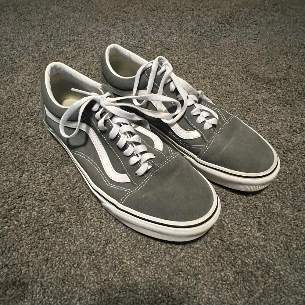 Vans Gray and White Old Skool Sneakers Classic Design